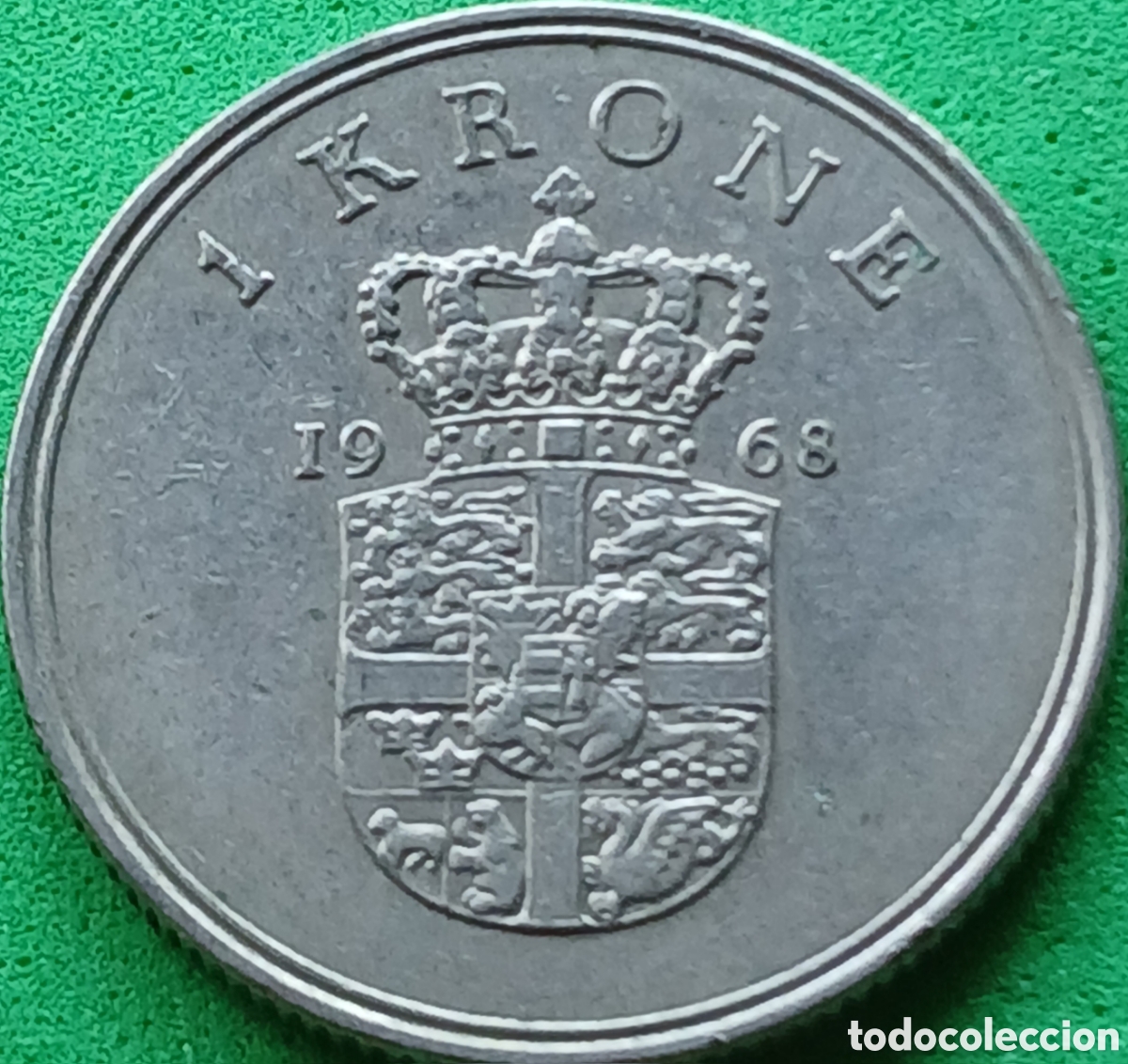 Monedas antiguas de Europa: Dinamarca 1 corona 1968 km#851