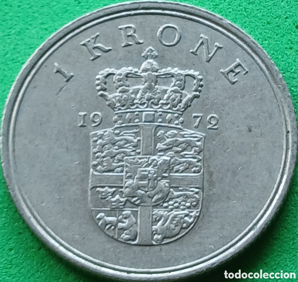 Monedas antiguas de Europa: Dinamarca 1 corona 1972 km#851