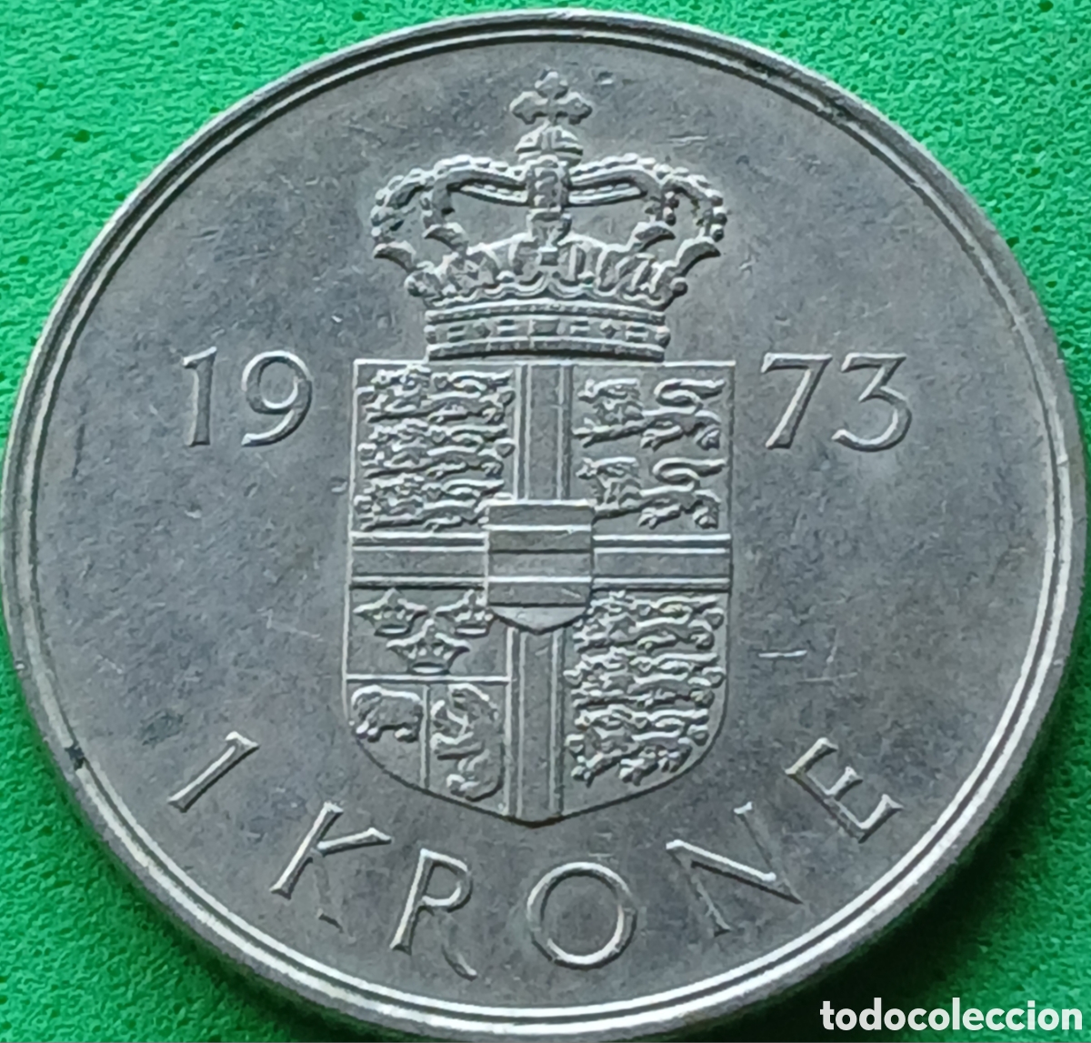 Monedas antiguas de Europa: Dinamarca 1 corona 1973 km#862