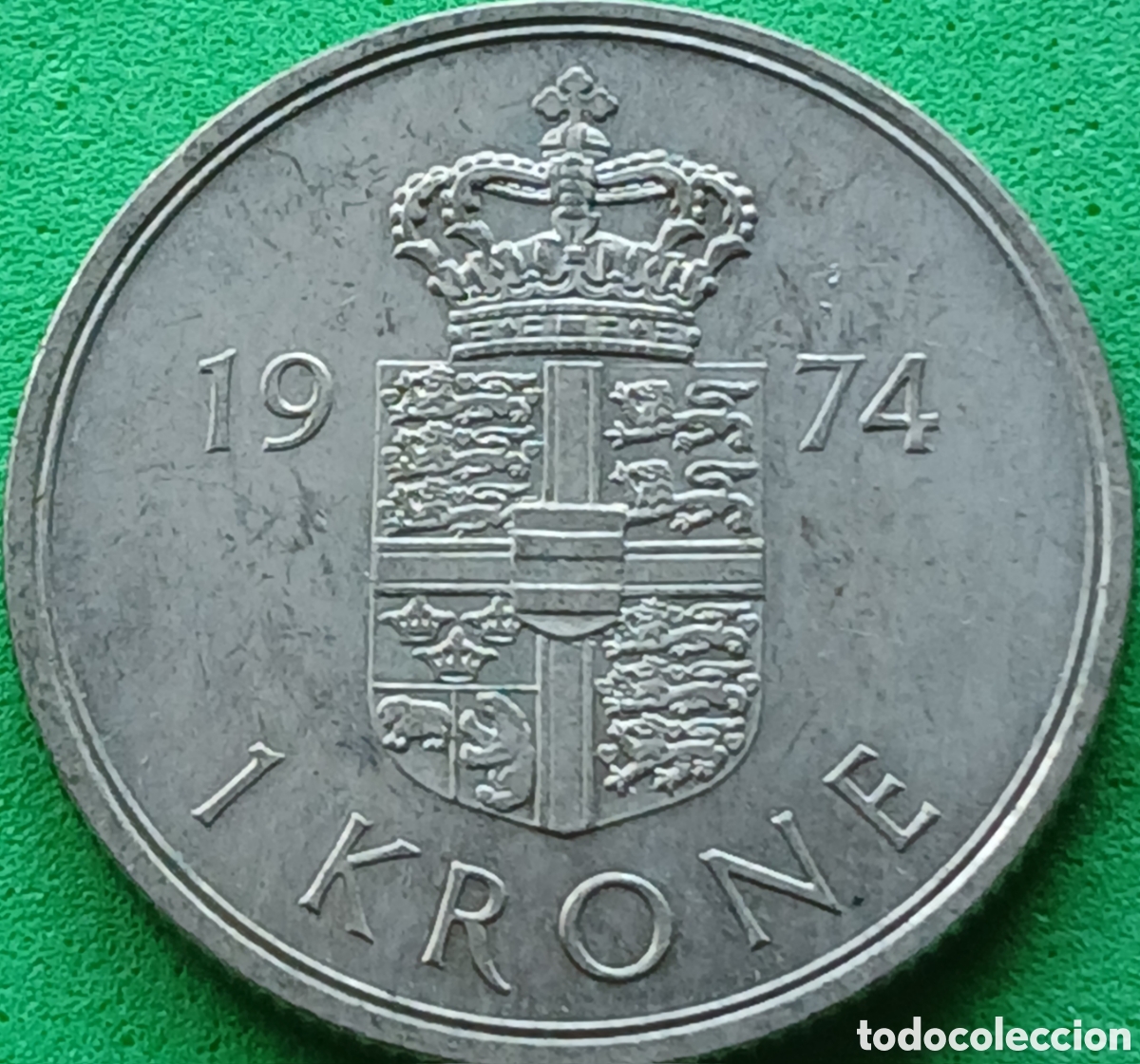 Monedas antiguas de Europa: Dinamarca 1 corona 1974 km#862
