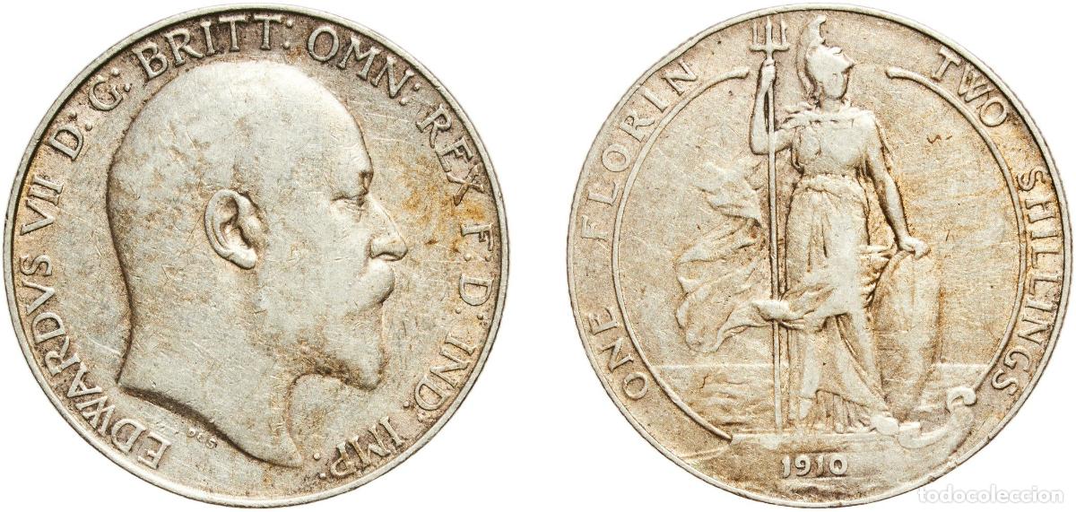 Monedas antiguas de Europa: Great Britain United Kingdom United Kingdom 1910 1 Florin - Edward VII Silver (.925) Royal Mint (To