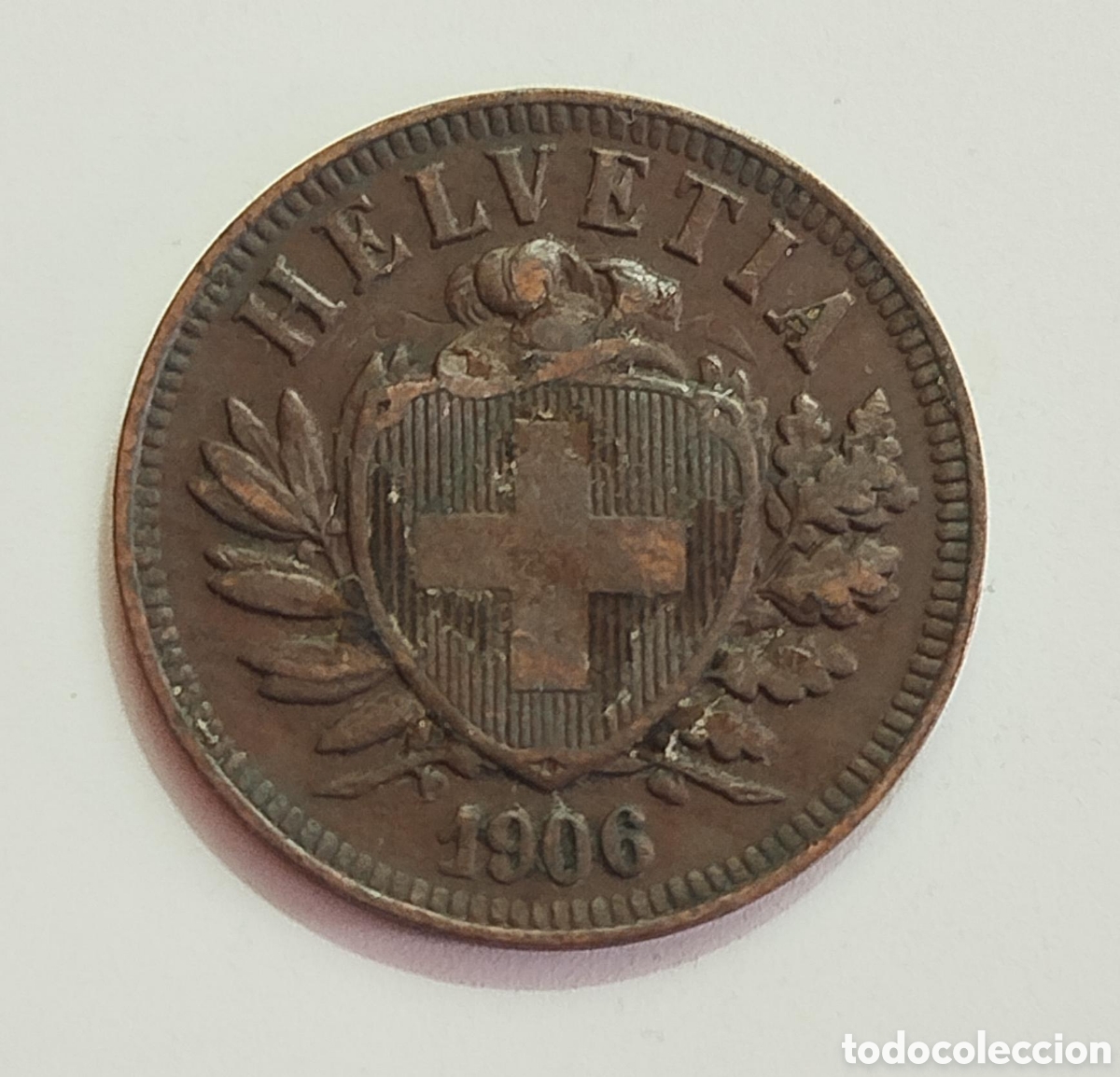 Monedas antiguas de Europa: Moneda 2 Rappen Suiza 1906
