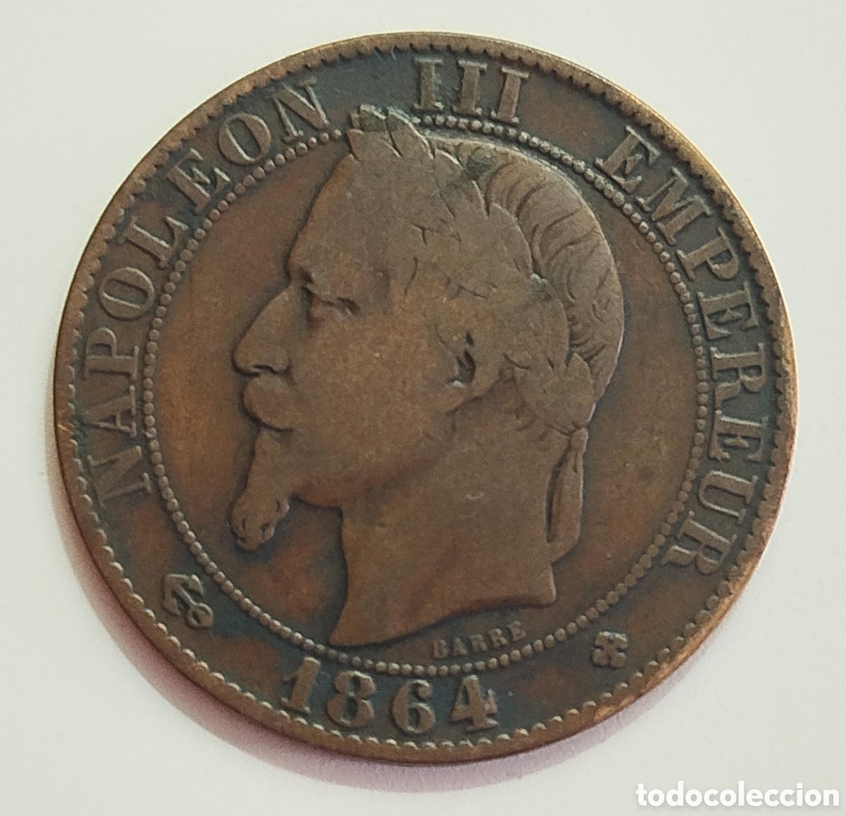 Monnaies anciennes de Europe: Moneda 5 Centimos Francia 1864 BB - Napole&oacute;n III (Ceca Estrasburgo)
