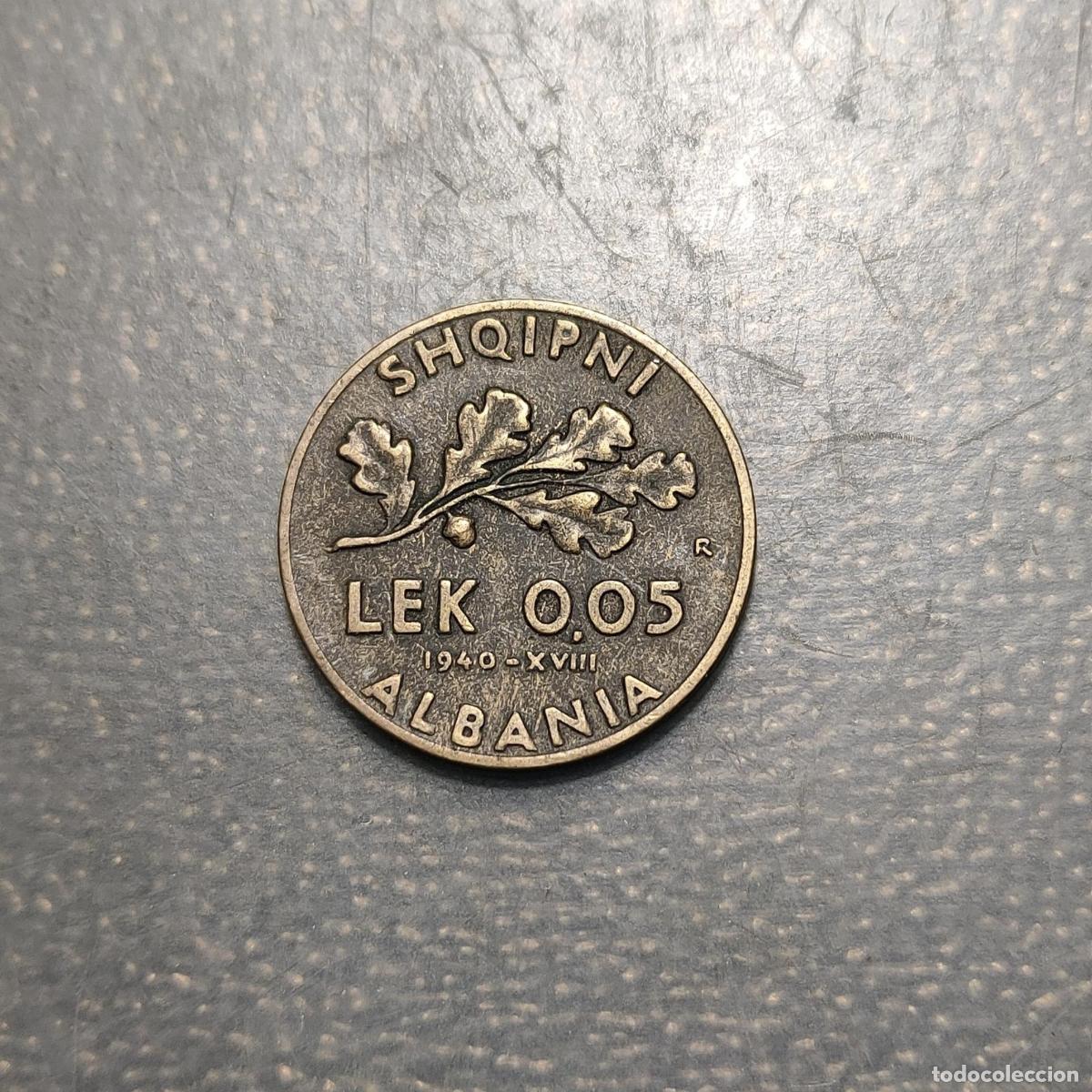 Monedas antiguas de Europa: ALBANIA OCUPACION ITALIANA 0,05 LEK 1940 MBC