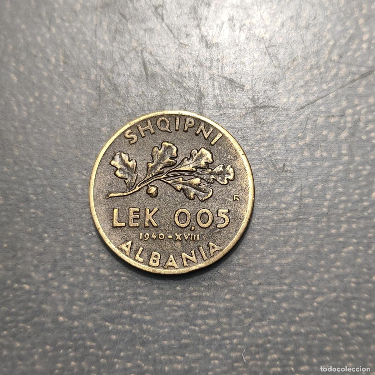 Monedas antiguas de Europa: ALBANIA OCUPACION ITALIANA 0,05 LEK 1940 MBC+