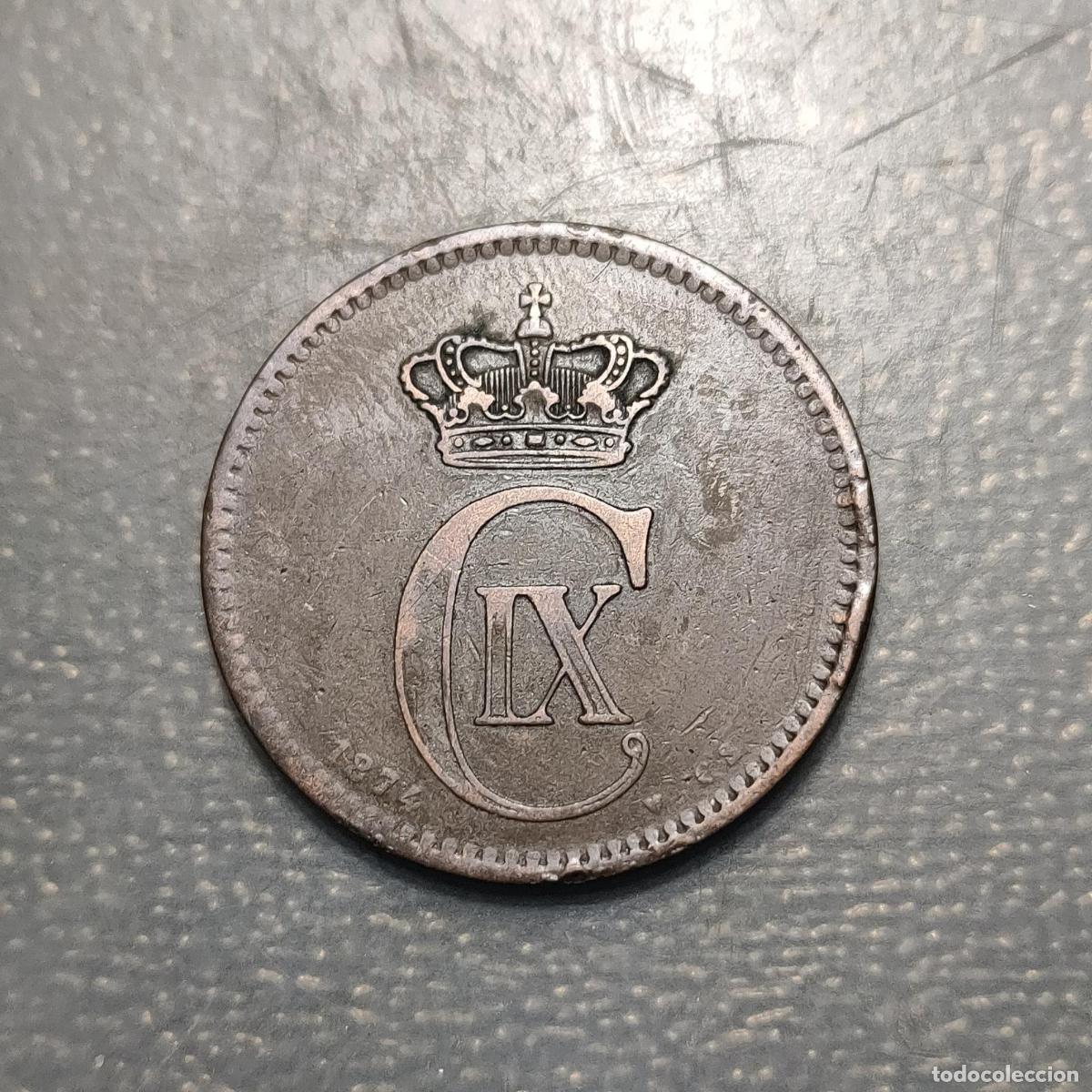 Monedas antiguas de Europa: DINAMARCA DENMARK CHRISTIAN IX 5 ORE 1874 MBC
