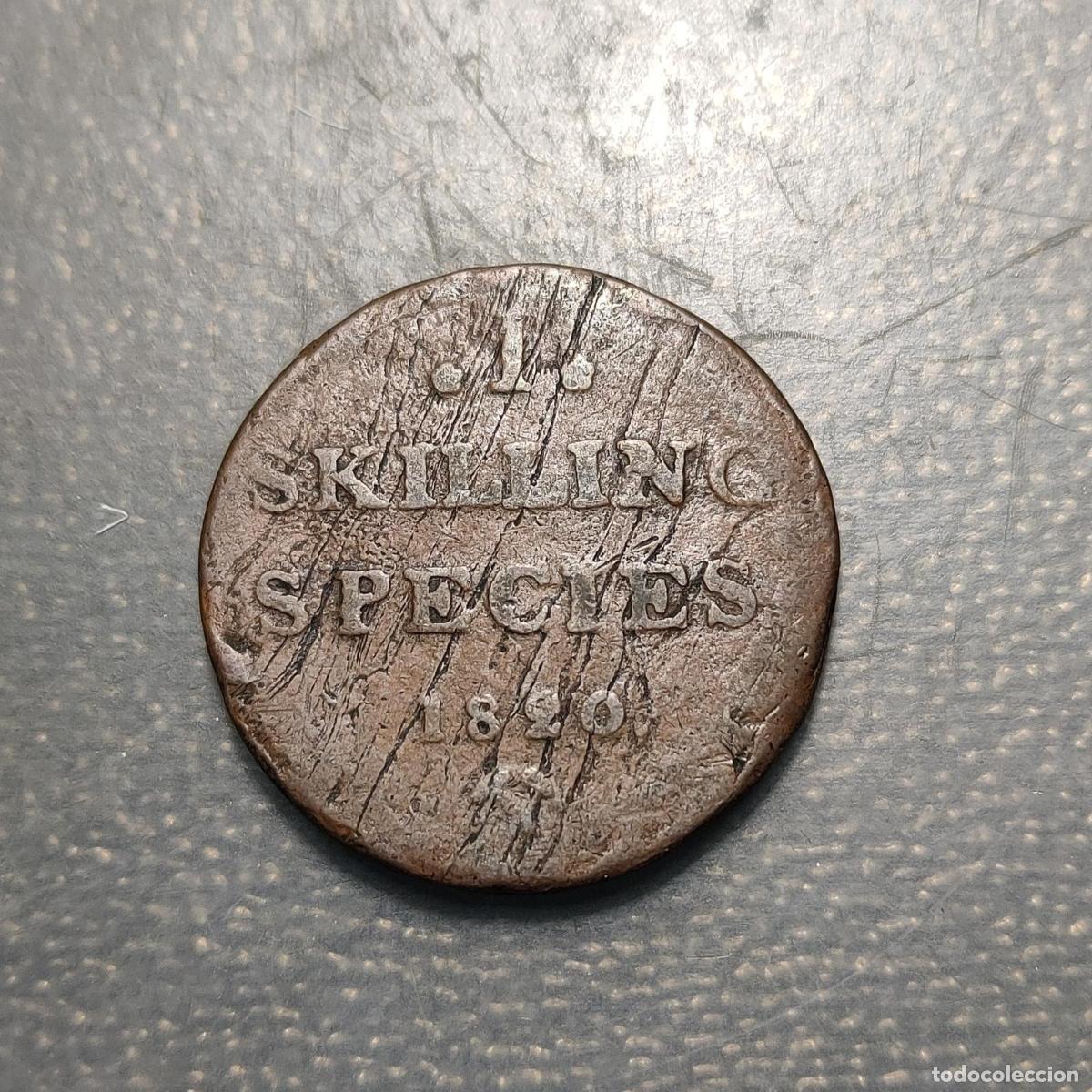 Monedas antiguas de Europa: NORUEGA NORWAY 1 SKILLING 1820
