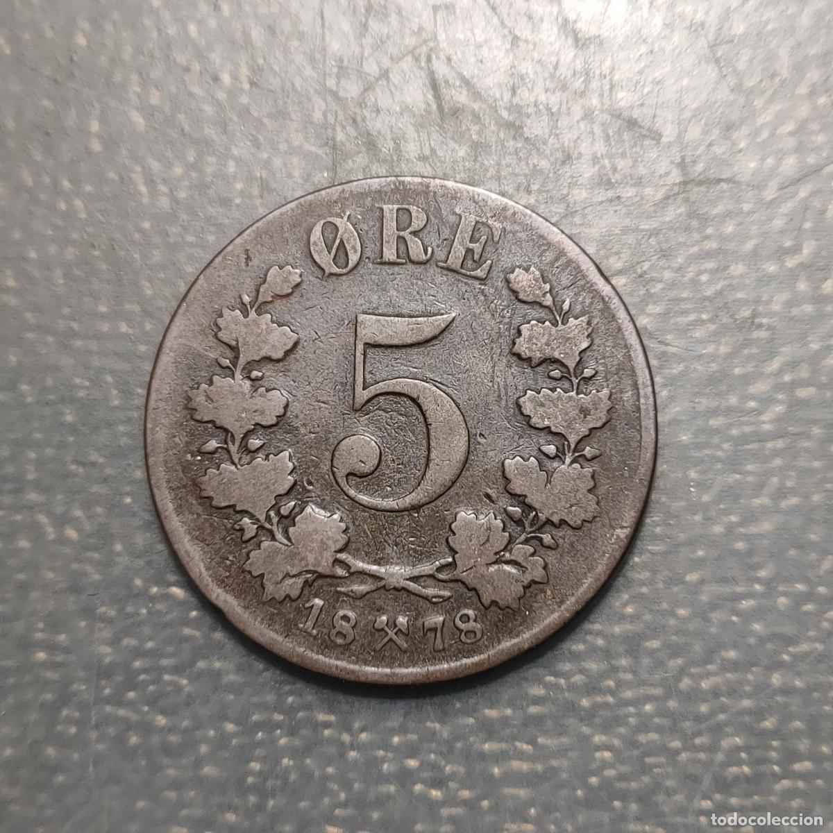 Monedas antiguas de Europa: NORUEGA NORWAY 5 ORE 1878 MBC-