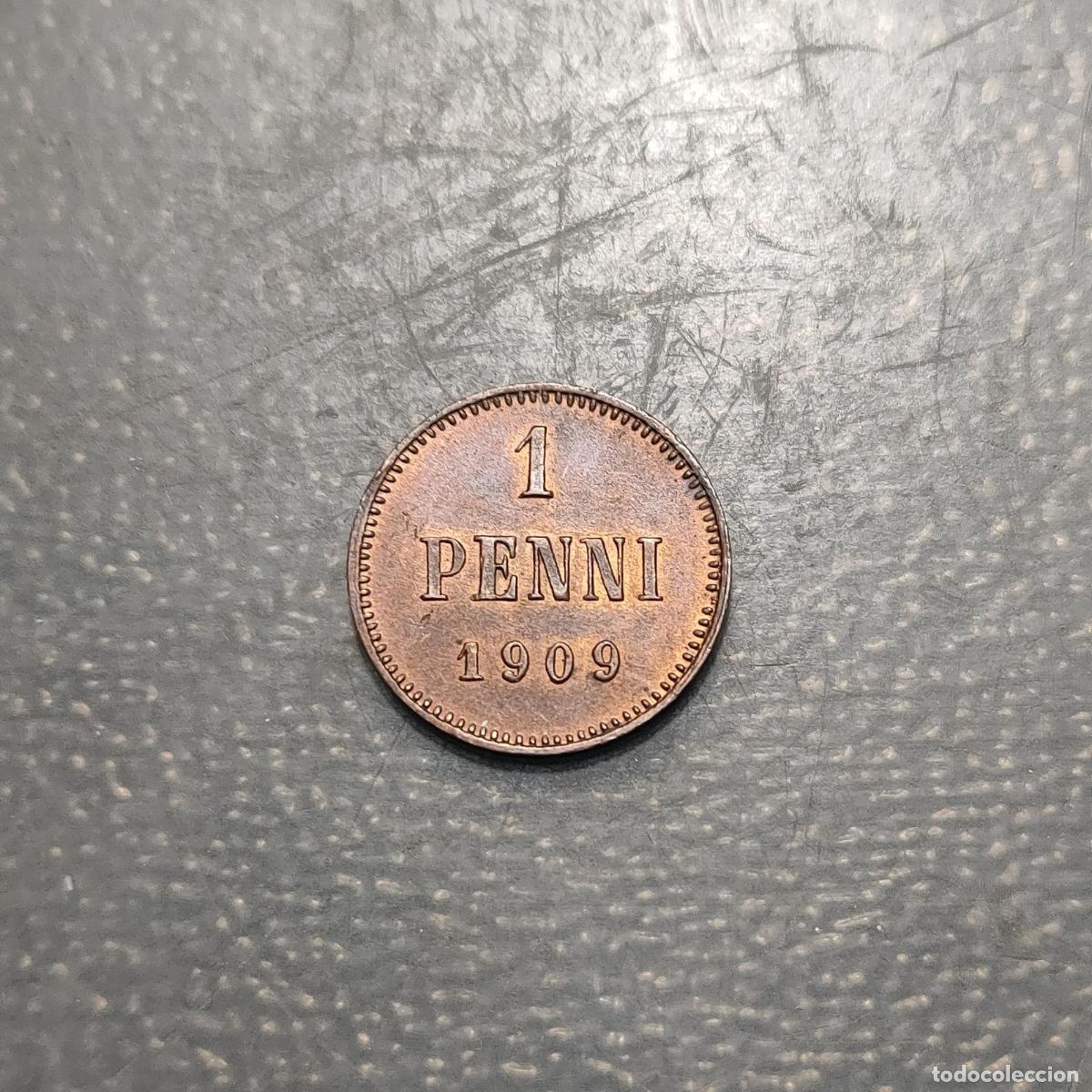 Monedas antiguas de Europa: FINLANDIA FINLAND 1 PENNI 1909 SC UNC BRILLO ORIGINAL