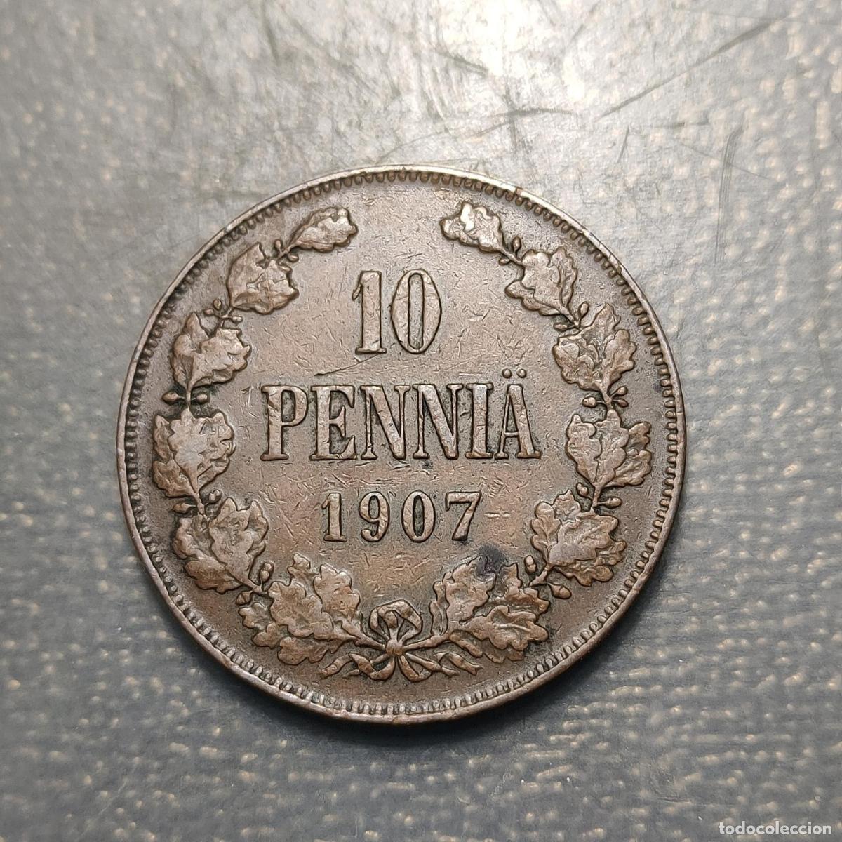 Monedas antiguas de Europa: FINLANDIA FINLAND 10 PENNIA 1907 MBC