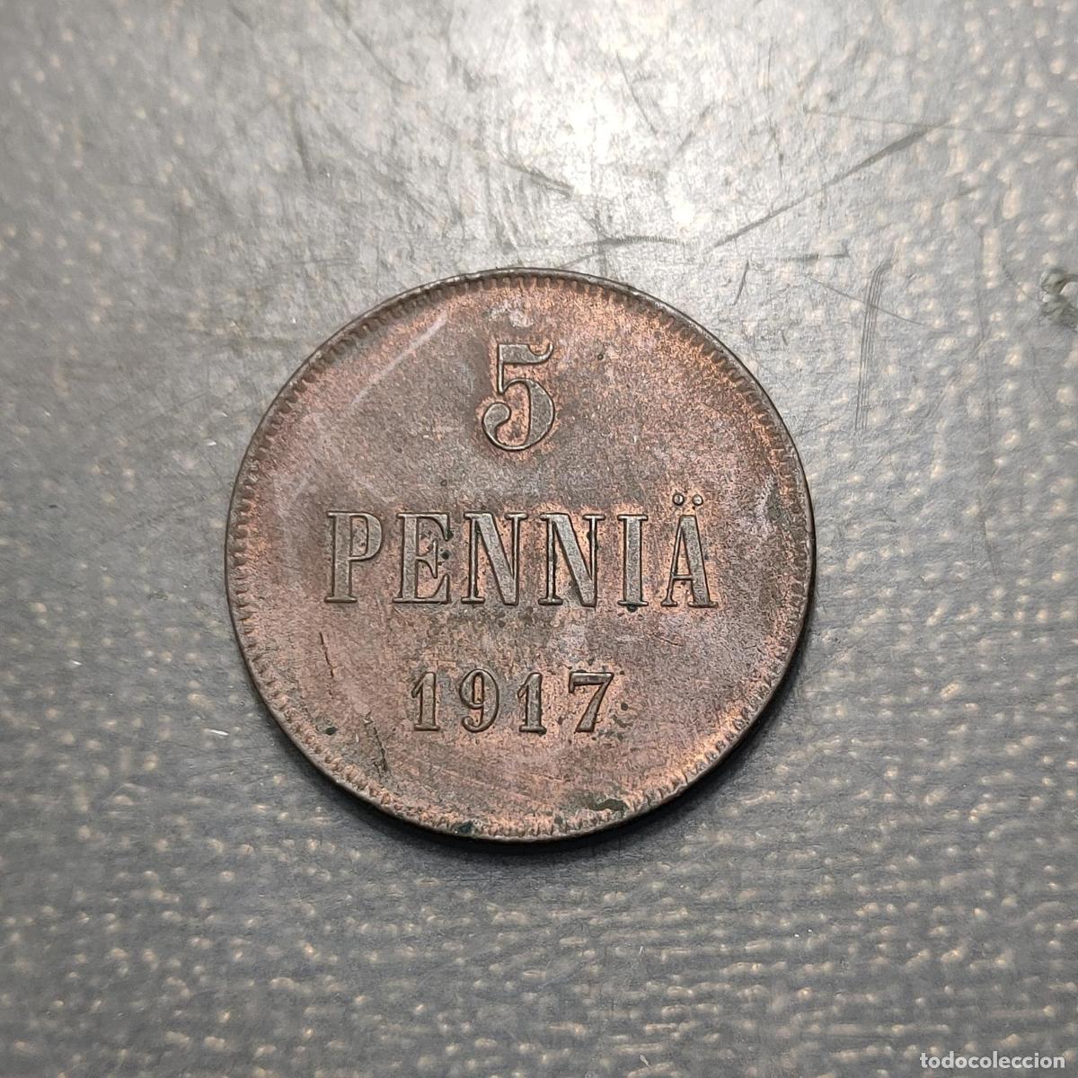Monedas antiguas de Europa: FINLANDIA FINLAND 5 PENNIA 1917 KM 17 EBC
