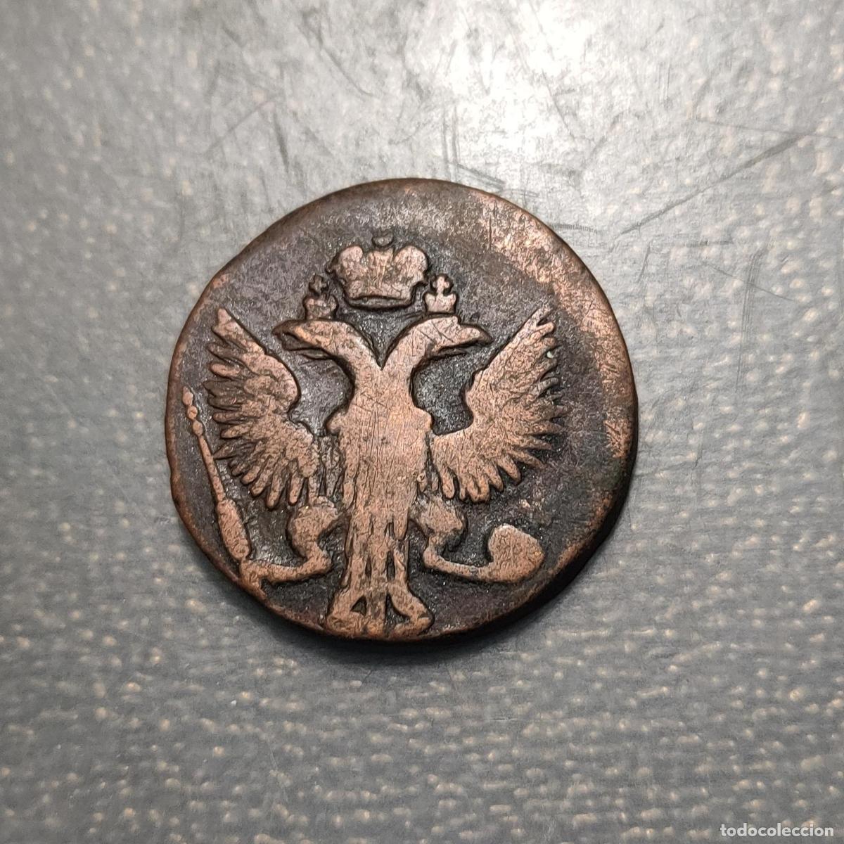 Monedas antiguas de Europa: RUSIA RUSSIA DENGA 1/2 KOPEK 1747 MBC-