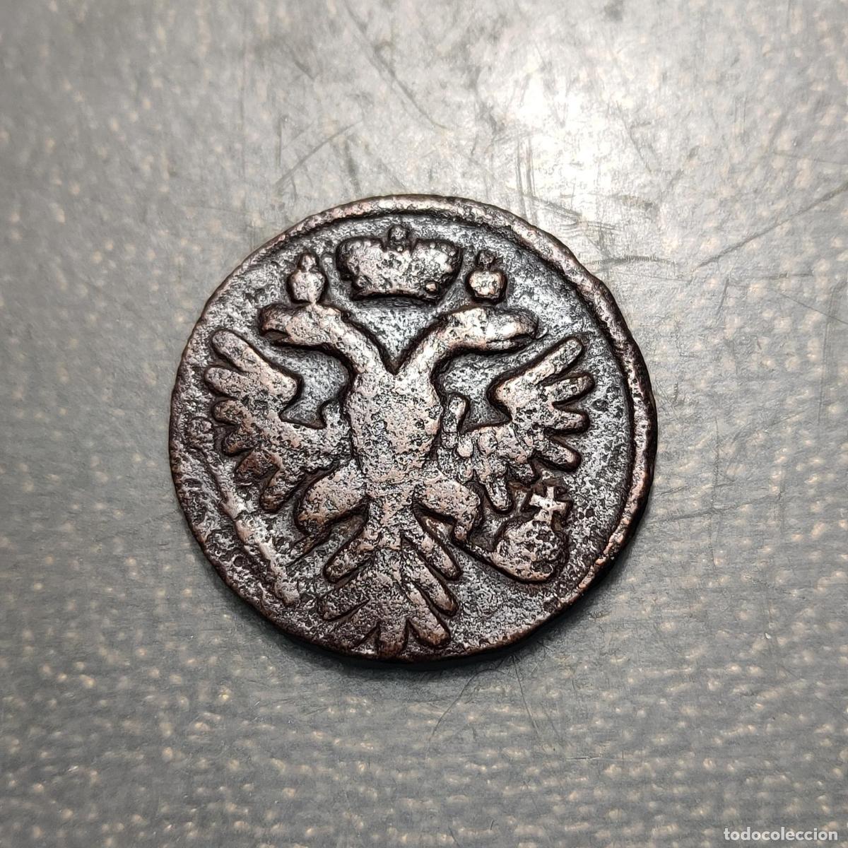 Monedas antiguas de Europa: RUSIA RUSSIA DENGA 1/2 KOPEK 1740 MBC+