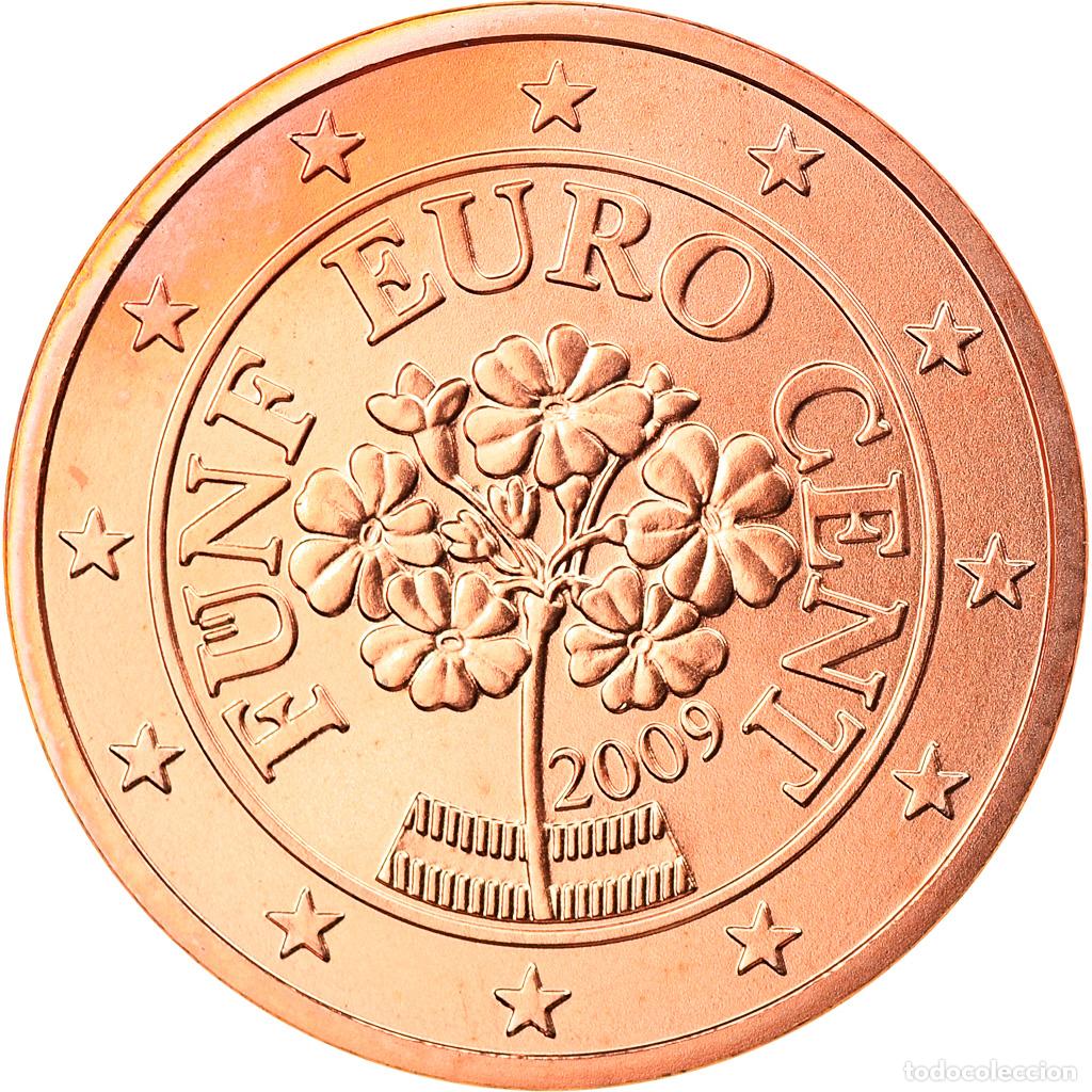 Monedas antiguas de Europa: [#830255] Austria, 5 Euro Cent, 2009, Vienna, SC, Cobre chapado en acero, KM:3084
