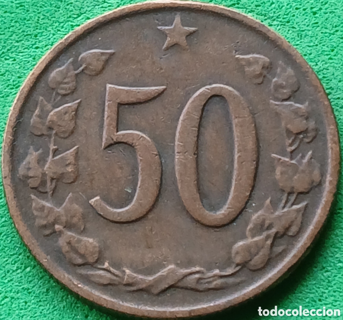 Monedas antiguas de Europa: Checoslovaquia 50 hellers 1964 km#55.1