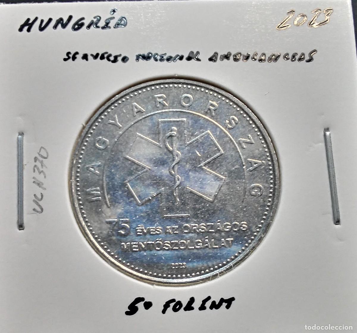 Monedas antiguas de Europa: HUNGR&Iacute;A 50 FLORINES / FORINT 2023 UC#370 SC UNC SERVICIO NACIONAL AMBULANCIAS.