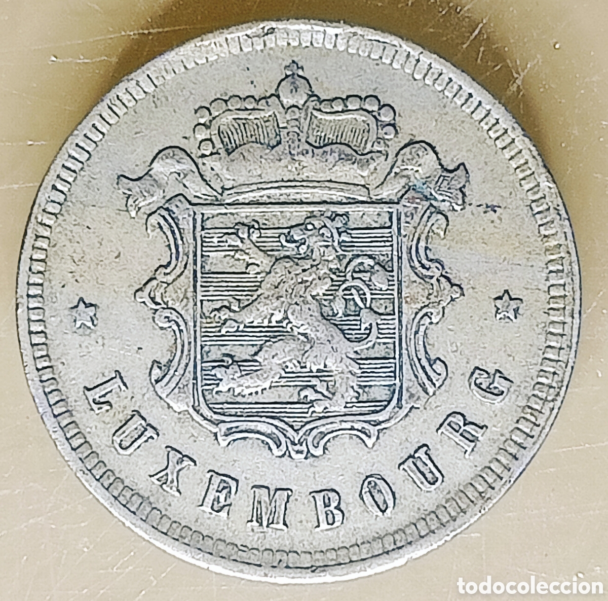 Monedas antiguas de Europa: Moneda Luxemburgo (1927) error de acu&ntilde;aci&oacute;n