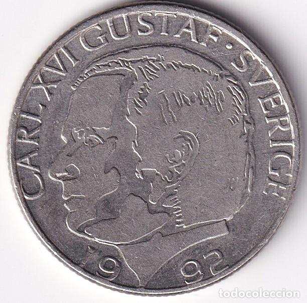 Monedas antiguas de Europa: MONEDA SUECIA - 1 KRONOR 1992 - CARL XVI GUSTAF - CUPRONIQUEL - EBC+/SC