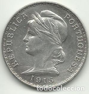 Monedas antiguas de Europa: PORTUGAL - 1 ESCUDO - 1915 - 0.835 PLATA - DIFICIL - FOTOS