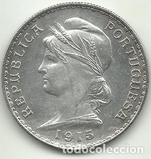Monedas antiguas de Europa: PORTUGAL - 1 ESCUDO - 1915 - 0.835 PLATA - DIFICIL - FOTOS