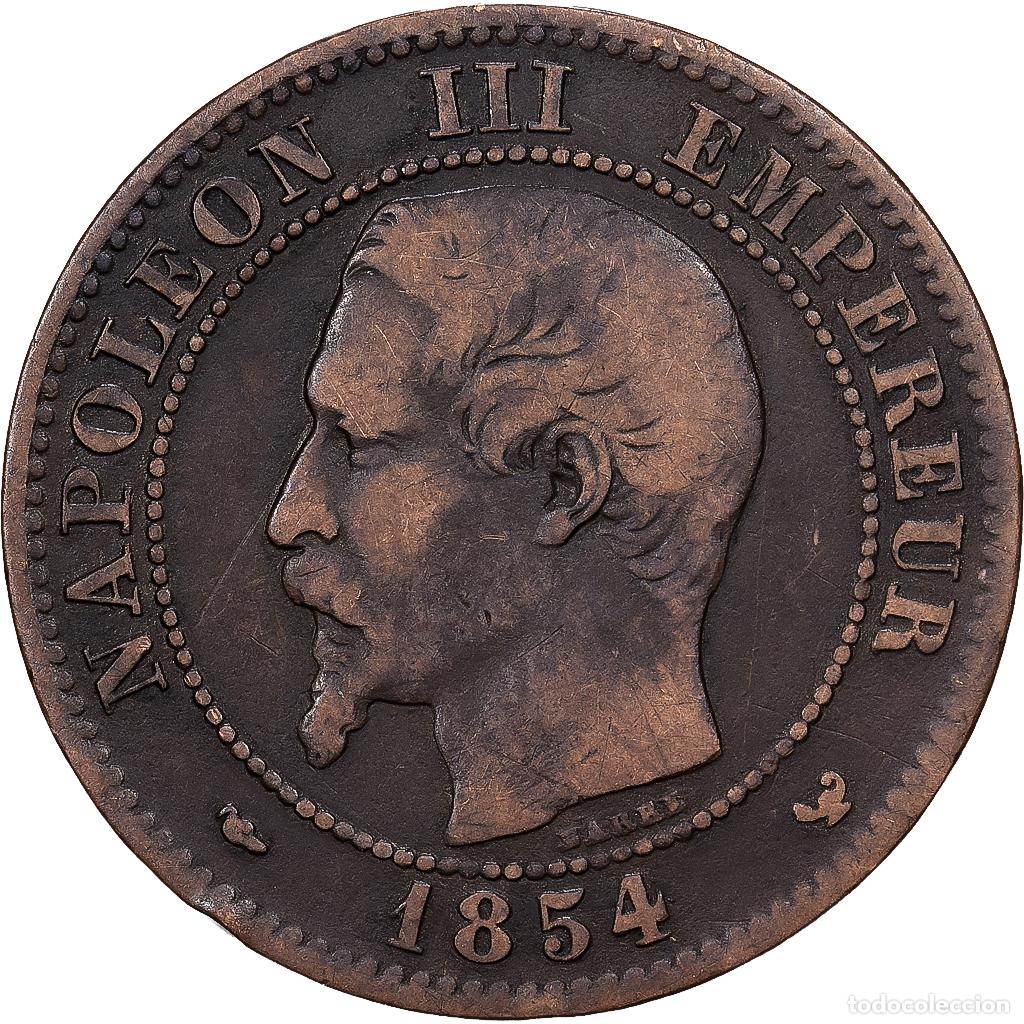 Monedas antiguas de Europa: [#1551092] Francia, Napoleon III, 2 Centimes, 1854, Lille, Bronce, BC+, Gadoury:103