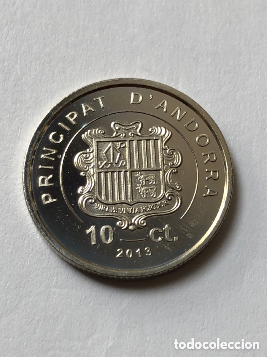 Monedas antiguas de Europa: Moneda de Andorra 10 c&egrave;ntims 2013- Sant Crist&ograve;fol (nuevo)