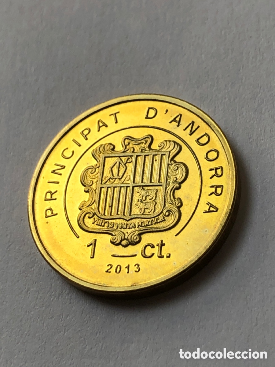 Monedas antiguas de Europa: Moneda de Andorra 1 c&egrave;ntim 2013- Gall fer (nuevo)
