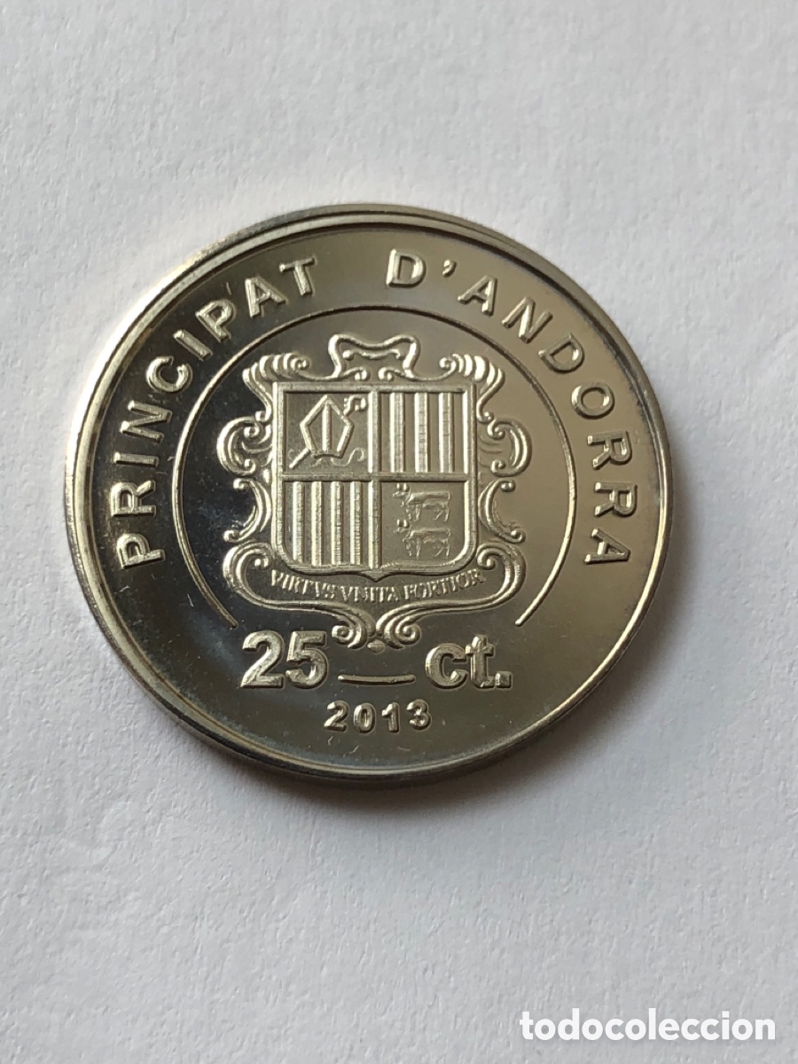 Monedas antiguas de Europa: Moneda de Andorra 25 c&egrave;ntims 2013- Mufl&oacute; (nuevo)