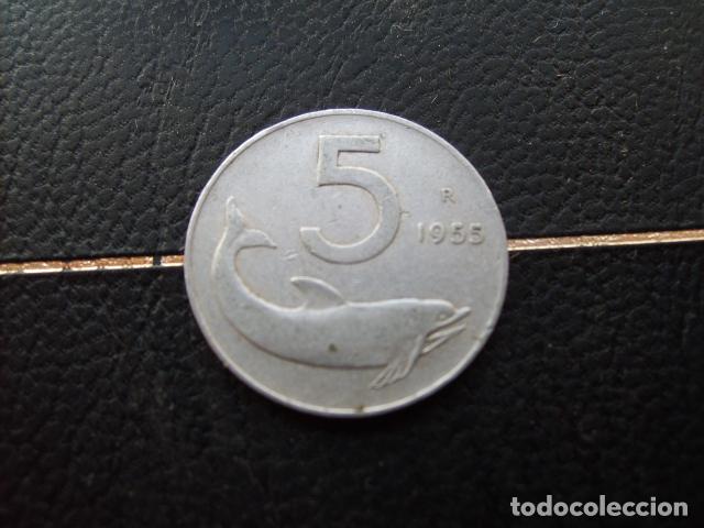 Monedas antiguas de Europa: * ITALIA 5 LIRAS 1955