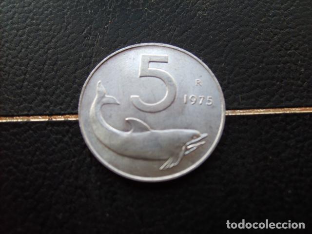 Monedas antiguas de Europa: * ITALIA 5 LIRAS 1975