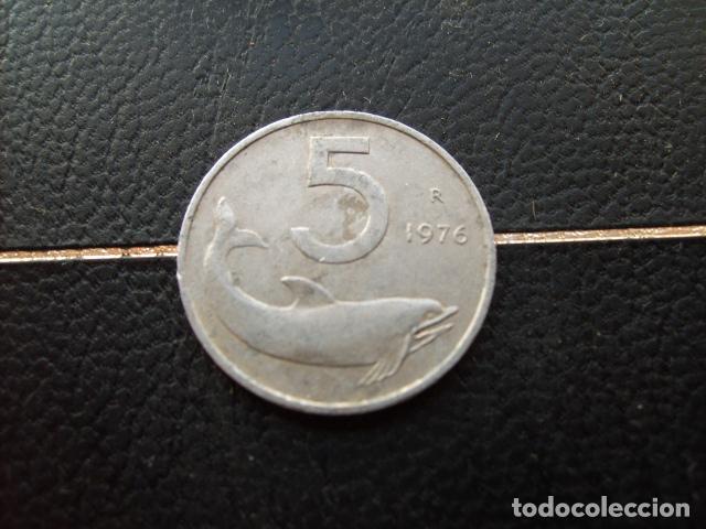 Monedas antiguas de Europa: * ITALIA 5 LIRAS 1976