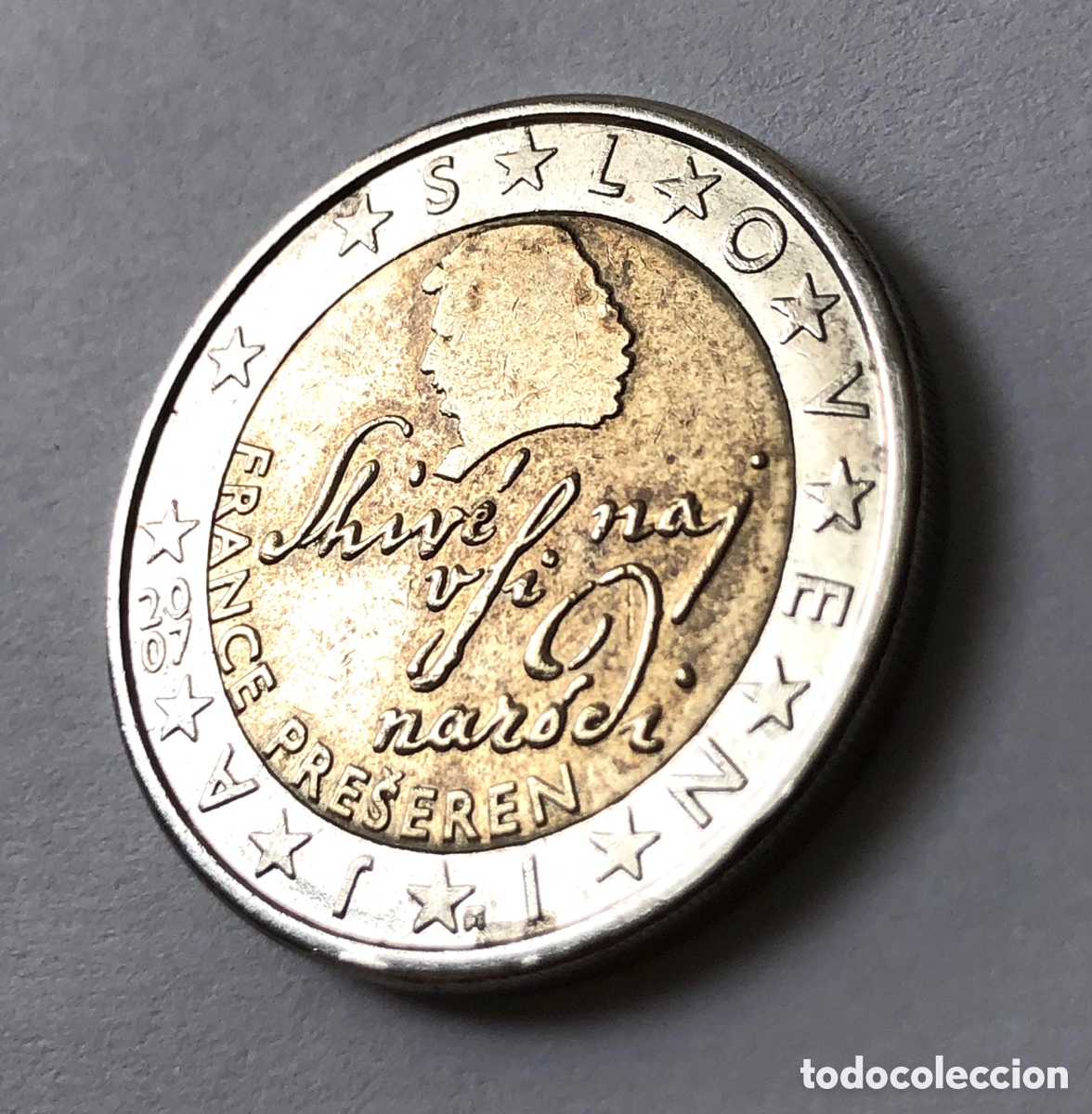 Monedas antiguas de Europa: Moneda de 2 &euro; de Eslovenia 2007 - Francia preseren (BC)