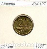 Monedas antiguas de Europa: LITUANIA 1997, 20 CENTU, KM-107, SC