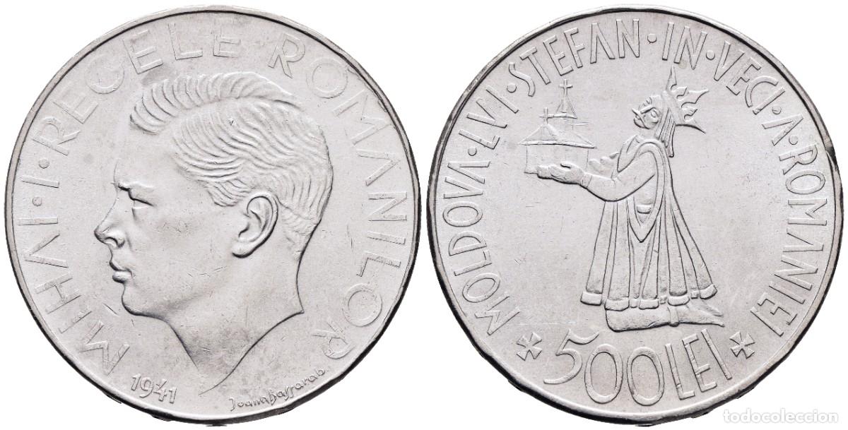 Monedas antiguas de Europa: *** BONITOS 500 LEI DE MIHAI I. 1941 BUCAREST. RUMANIA. KM#60 PLATA ***