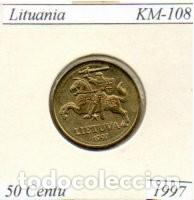 Monedas antiguas de Europa: LITUANIA 1997, 50 CENTU, KM-108, SC;