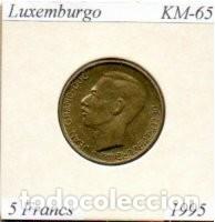 Monedas antiguas de Europa: LUXEMBURGO 1995, 5 FRANCS, KM-65, SC