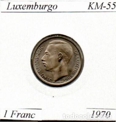 Monedas antiguas de Europa: LUXEMBURGO 1970, 1 FRANC, KM-55, SC-UNC