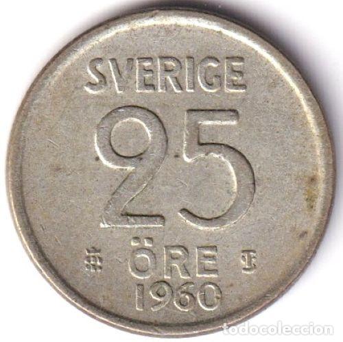 Monedas antiguas de Europa: MONEDA SUECIA - 25 ORE - 1960 - GUSTAV VI ADOLF - PLATA