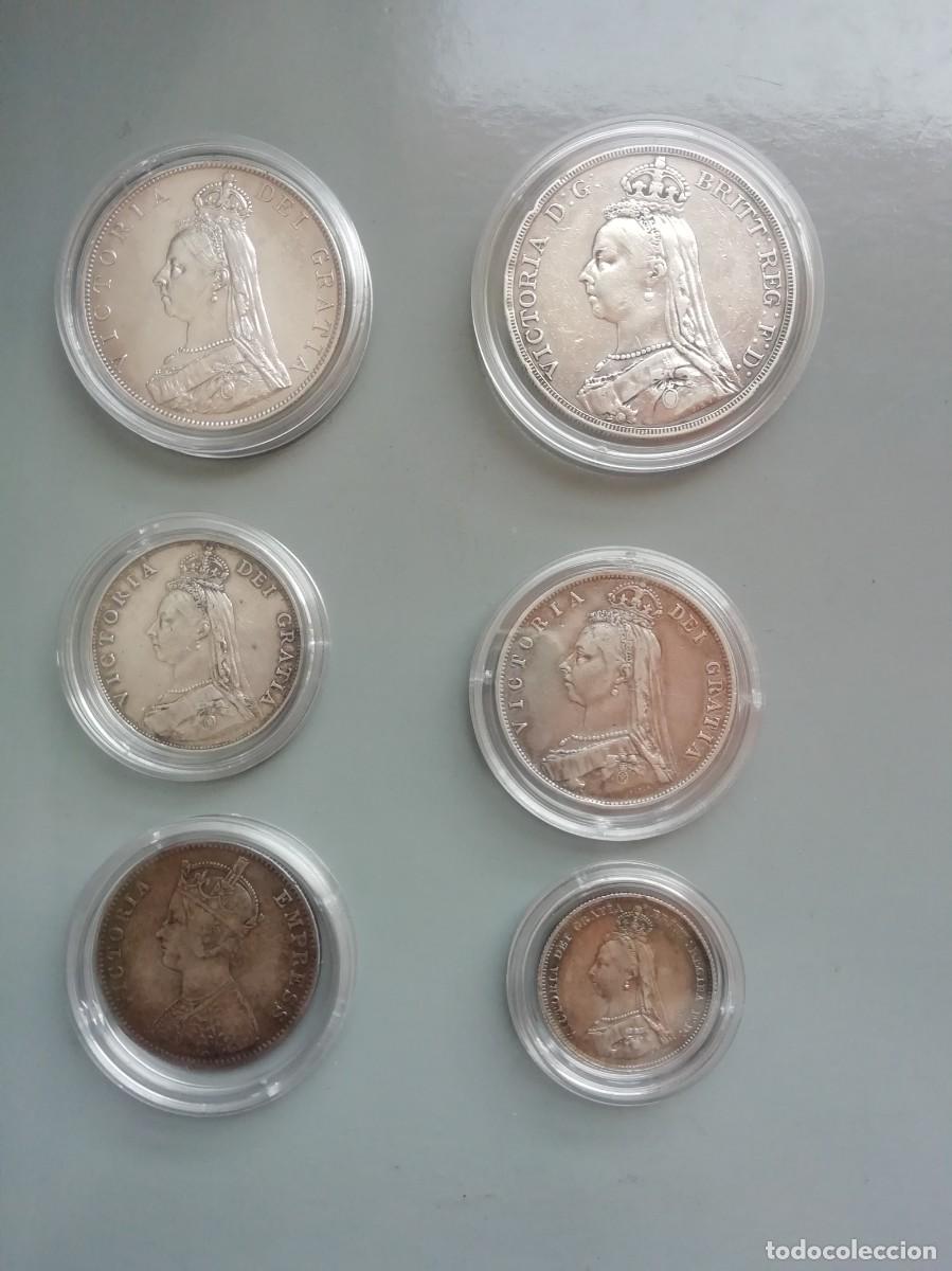 Monedas antiguas de Europa: Colecci&oacute;n de monedas victorianas plata 925