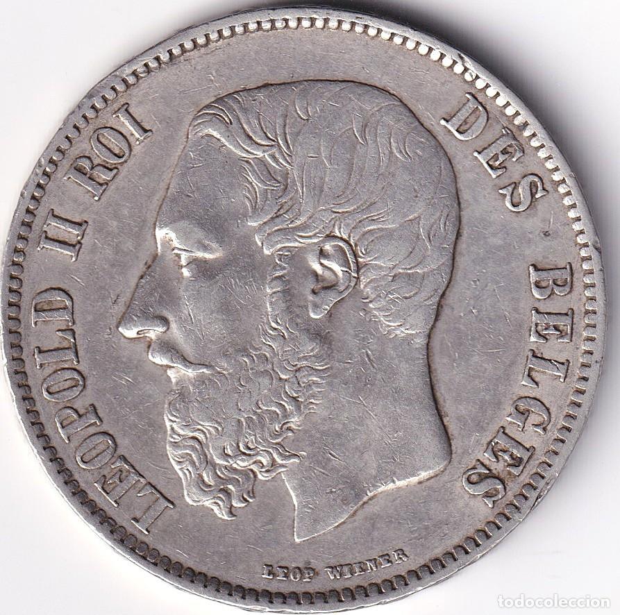 Monedas antiguas de Europa: MONEDA BELGICA - 5 FRANCOS - 1870 - LEOPOLDO II - EBC - PLATA