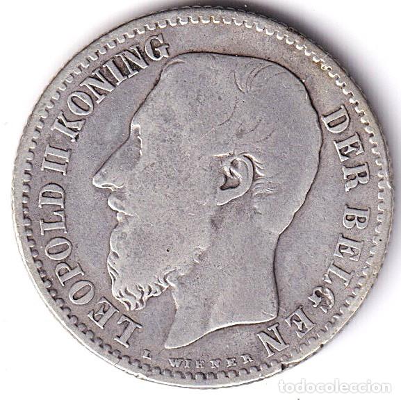 Monedas antiguas de Europa: MONEDA BELGICA - 1 FRANCO - 1887- LEOPOLDO II KONING - PLATA