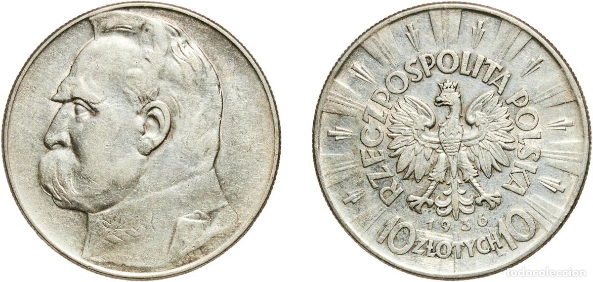 Monedas antiguas de Europa: Poland Second Republic 1936 10 Złotych (J&oacute;zef Piłsudski) Silver (.750) (2130000) 22.05g XF Y 29 Sc
