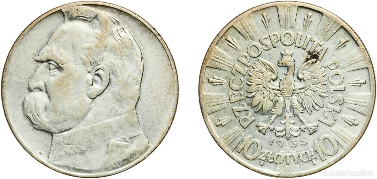 Monedas antiguas de Europa: Poland Second Republic 1935 10 Złotych (J&oacute;zef Piłsudski) Silver (.750) (1670000) 21.81g XF Y 29 Sc