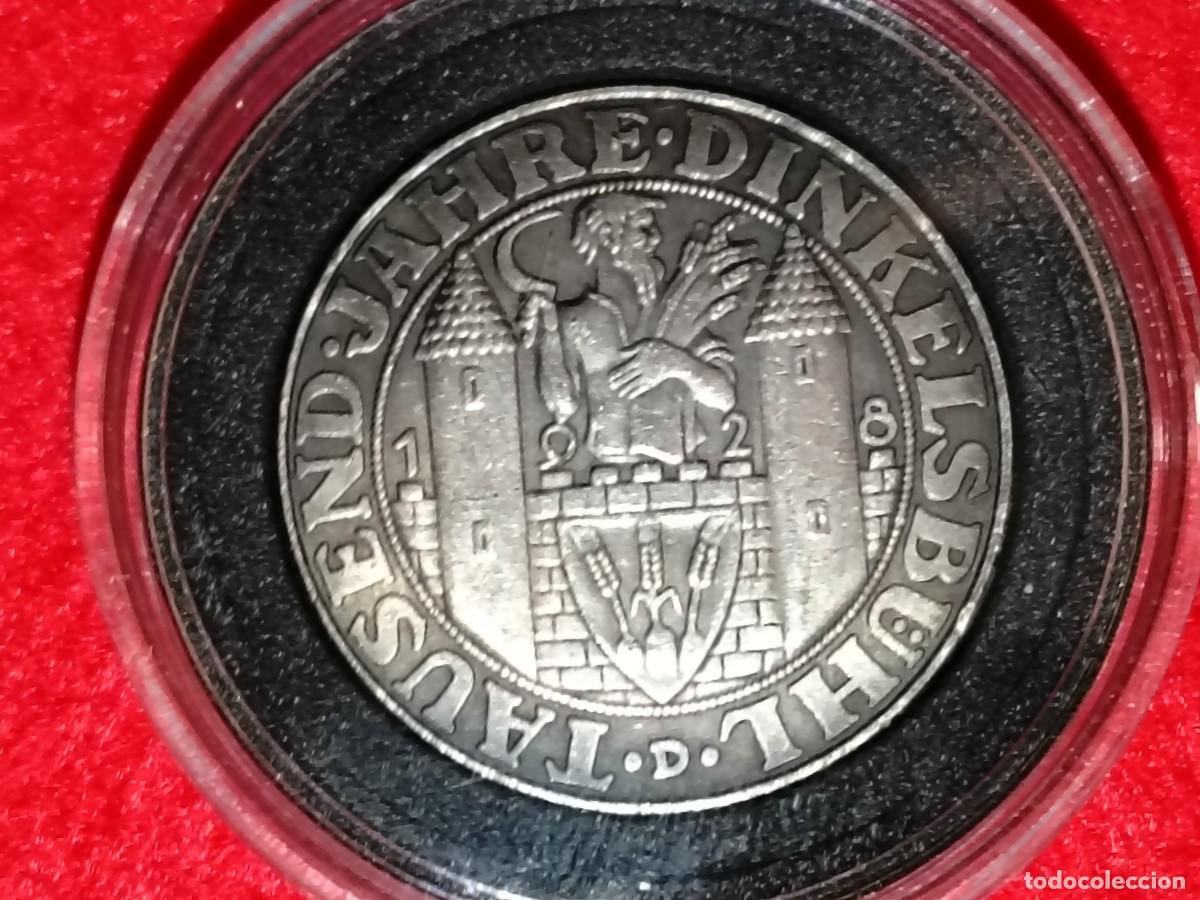 Monedas antiguas de Europa: 3 REICHMARK ALEMANA 1928 Canto grabado- Plata-100 ANIV.DE DINKELSBUHL