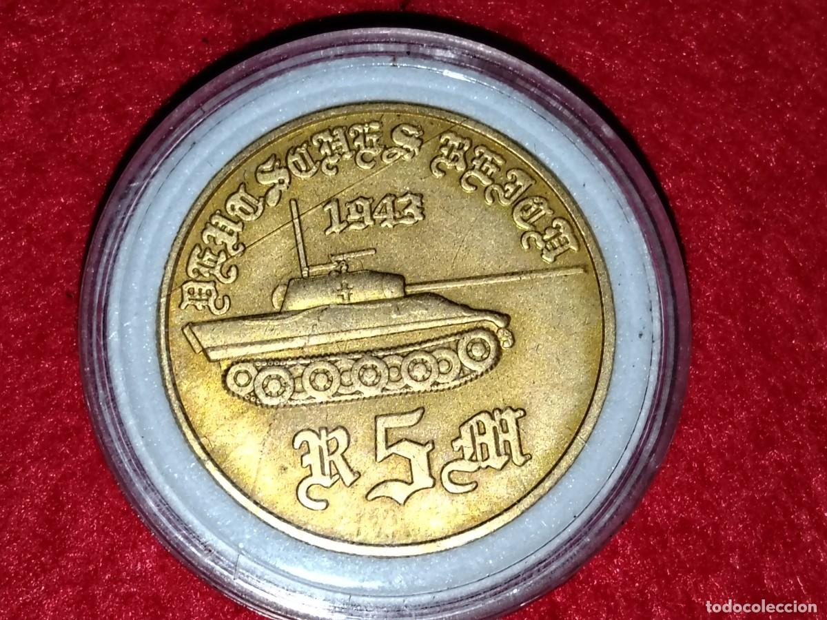 Monedas antiguas de Europa: MONEDA ALEMANIA NAZI HITLER GERMAN TANK REICH 5RM MARCOS 1943 GUERRA MUNDIAL WWII TANQUE