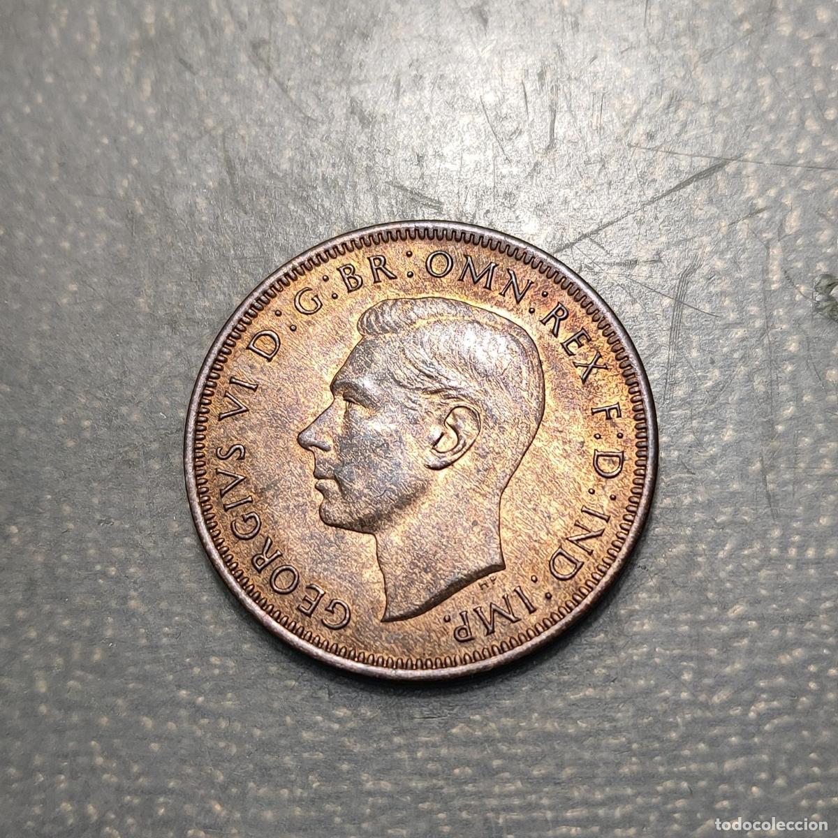 Monedas antiguas de Europa: GREAT BRITAIN GRAN BRETA&Ntilde;A GEORGE VI 1/2 PENNY 1945 SC UNC BRILLO ORIGINAL