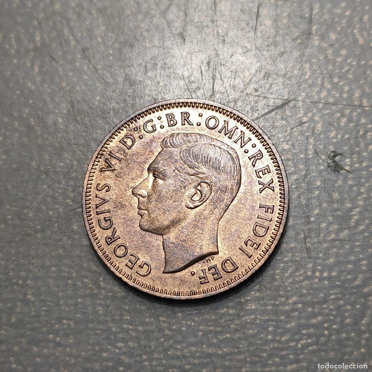 Monedas antiguas de Europa: GREAT BRITAIN GRAN BRETA&Ntilde;A GEORGE VI 1/2 PENNY 1950 SC UNC BRILLO ORIGINAL