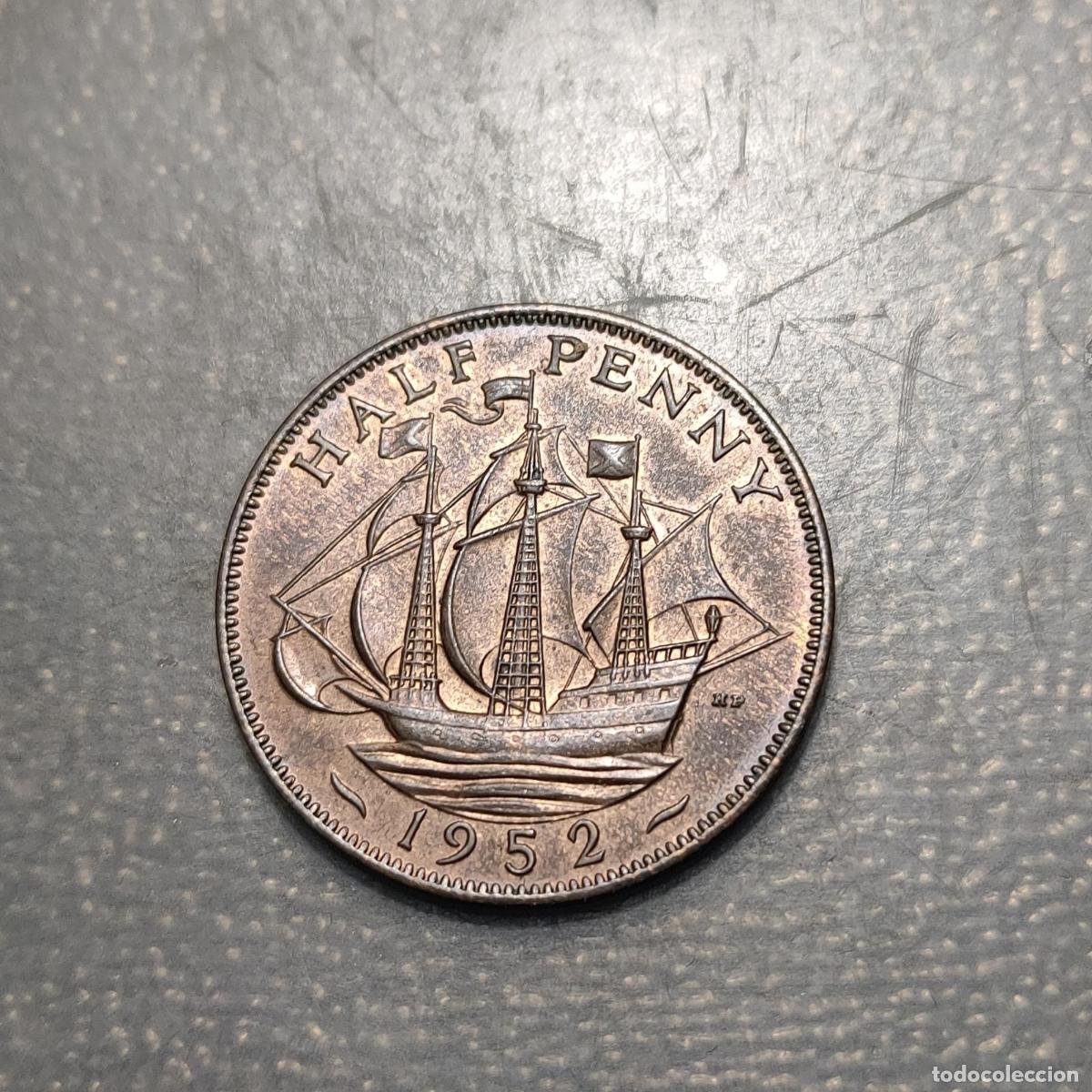 Monedas antiguas de Europa: GREAT BRITAIN GRAN BRETA&Ntilde;A GEORGE VI 1/2 PENNY 1952 SC UNC BRILLO ORIGINAL