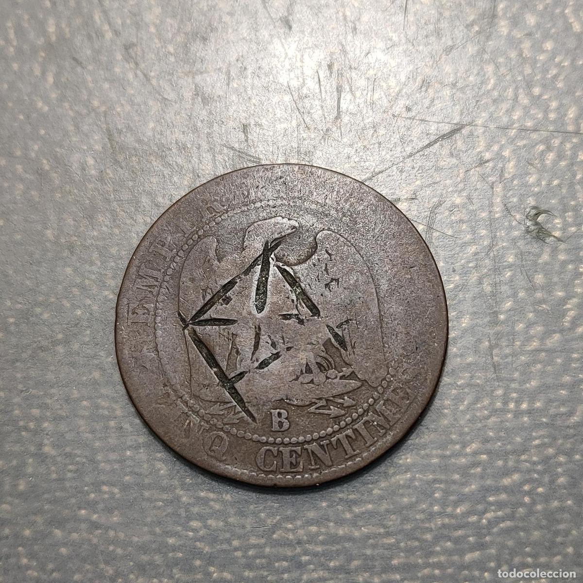 Monedas antiguas de Europa: FRANCIA FRANCE 5 CENTIMES 1856 B CONTRAMARCA A