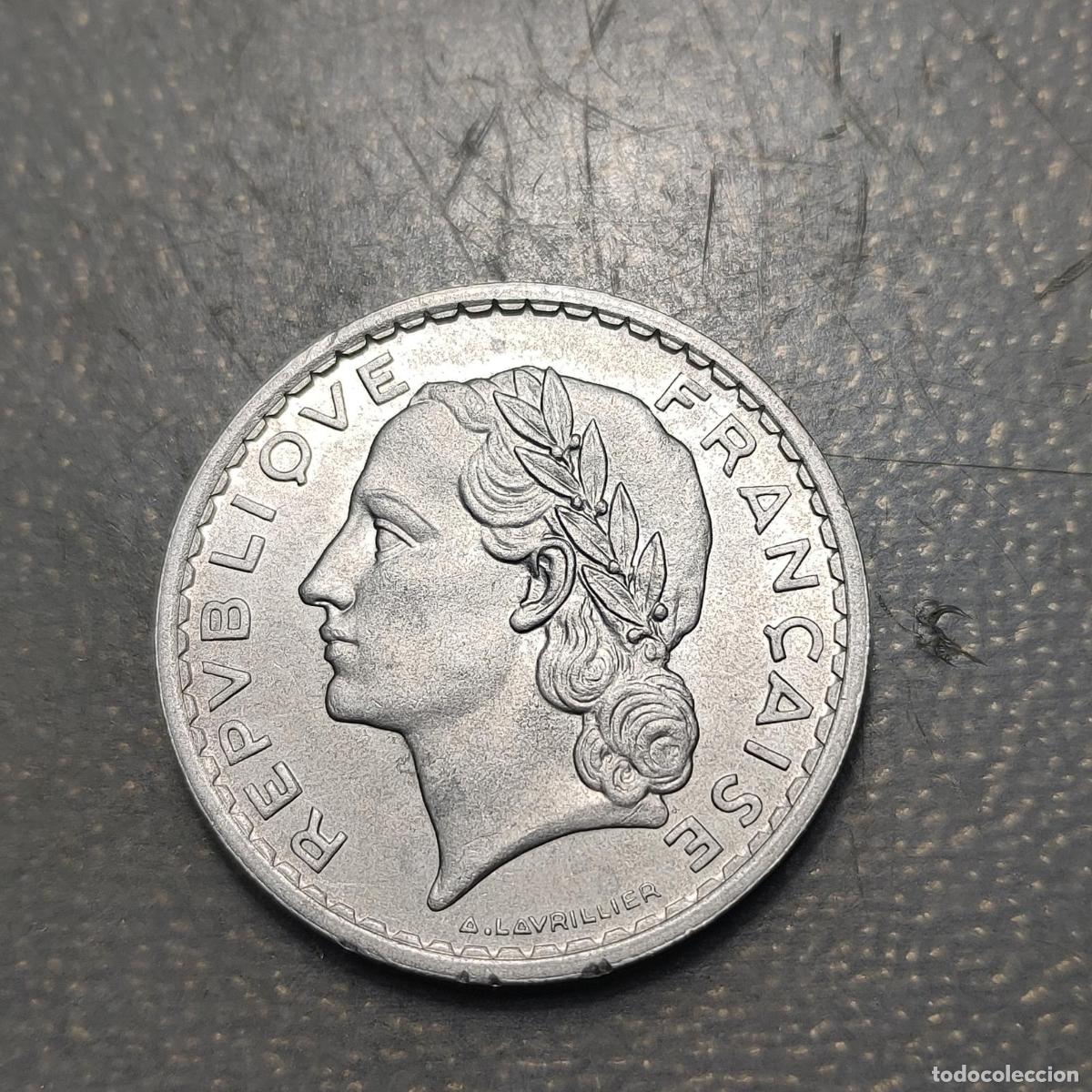 Monedas antiguas de Europa: FRANCIA FRANCE 5 FRANCS 1949
